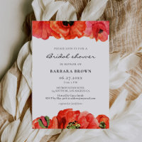 Chá de panela de aquarela de papoilas vermelhas