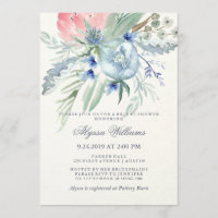 Chá de panela de Aquarela de Peony Azul e Rosa
