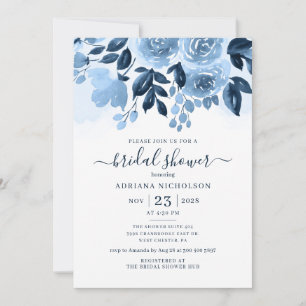 Convites Chá de panela de Aquarela de Script Floral do mari