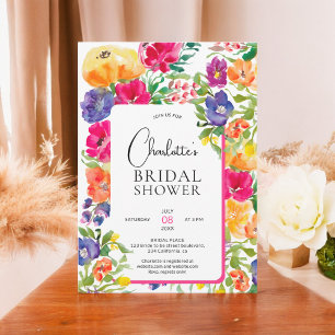 Convites Chá de panela de aquarela floral do Jardim Negro