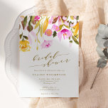 Convites Chá de panela de Aquarela Floral Rosa-Cinza Chic S<br><div class="desc">Chá de panela de Aquarela Floral Rosa-Cinza Chic Summer</div>