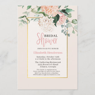 Convites Chá de panela de Aquarela Floral Rosa Elegante