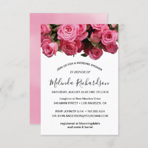 Convites Chá de panela de Aquarela Floral Rosa Invertido