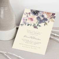 Chá de panela de Aquarela Floral Roxo-Chic Moderno