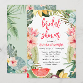 Convites Chá de panela de Aquarela Floral Tropical Invitati