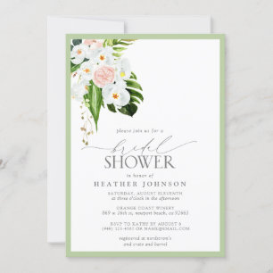 Convites Chá de panela de Aquarela Orquídea Tropical Elegan