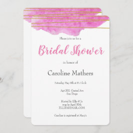 Convites Chá de panela de Aquarela Rosa