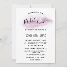 Convites Chá de panela de Aquarela Rosa para Caligrafia Chi