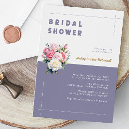 Convites Chá de panela de Aquarela Rosa Rosa-Rosa-Rosa-Chic