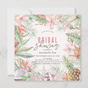 Convites Chá de panela de Aquarela Tropical Floral