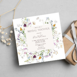 Convites Chá de panela de Aquarelas Florais de Flores Selva