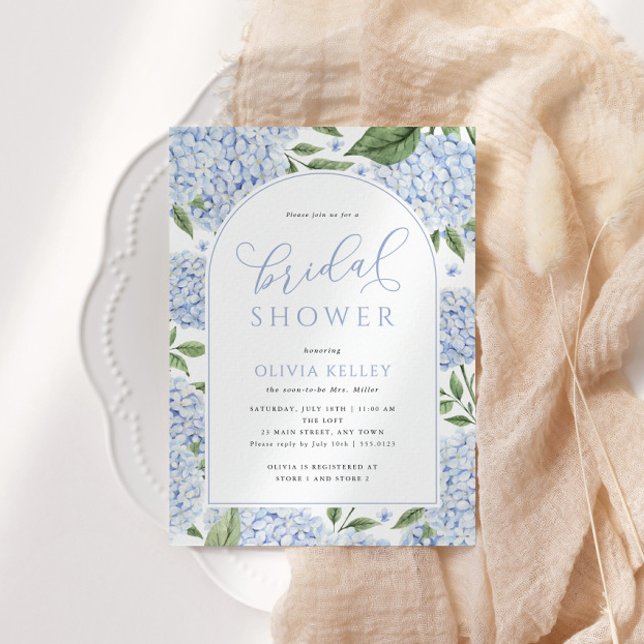 Convites Chá de panela de Arca Flor de Hydrangea Azul (Criador carregado)