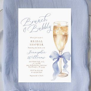 Convites Chá de panela de Arco Brunch e Azul-Borracha