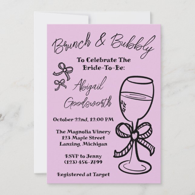 Convites Chá de panela De Arco Desenhado À Mão (Frente)