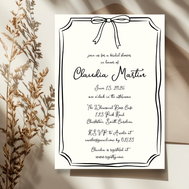 Convites Chá de panela De Arco Desenhado À Mão (Criador carregado)