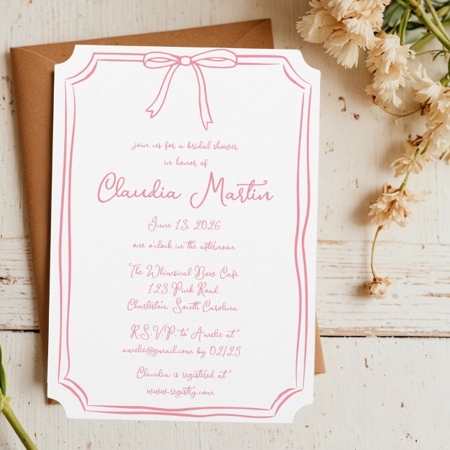 Convites Chá de panela De Arco Desenhado À Mão (Criador carregado)