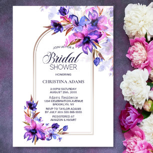 Convites Chá de panela de Arco Floral com Aquarela Puro