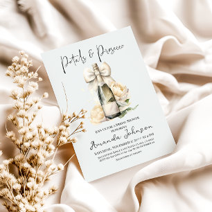Convites Chá de panela de Arco Floral para Petals e Prosecc