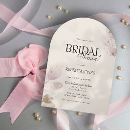 Convites Chá de panela de Arco Floral Rosa-Cinza Dusty Muçu