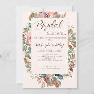 Convites Chá de panela de Areia Floral Blush