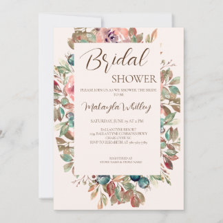 Convites Chá de panela de Areia Floral Blush