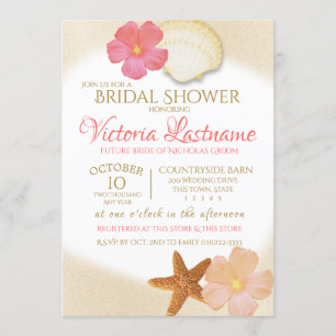 Convites Chá de panela de areias de Ouro tropical