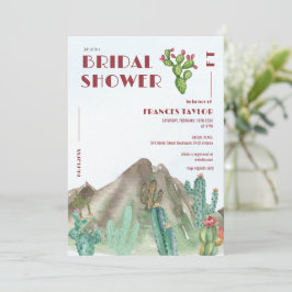 Convites Chá de panela de Arizona de Boho Desert Cactus