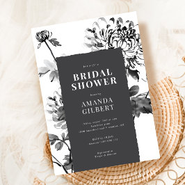 Convites Chá de panela de Arte de Tinta Chrysanthemum