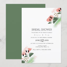 Convites Chá de panela de Artsy Abstrato de Melancia Modern