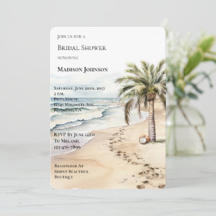 Convites Chá de panela de árvores tropicais da Aloha Coconu