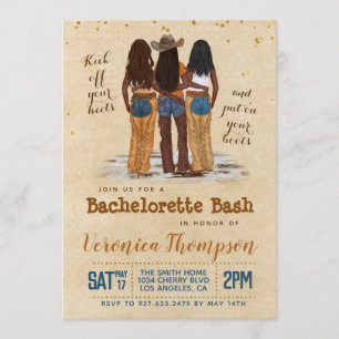 Convites Chá de panela de Bachelorette de Cowgirl Ocidental