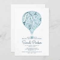 Chá de panela de Balão de Ar Quente Azul com Letra