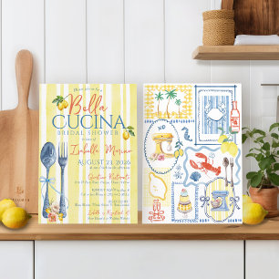 Convites Chá de panela de Bella Cucina, azul-limão italiano