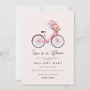 Convites Chá de panela de bicicleta do Buquê primavera