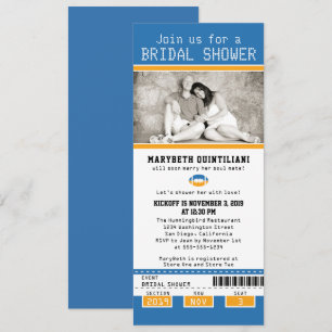 Convites Chá de panela de Bilhete Azul Amarelo