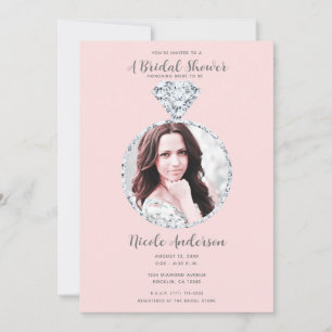 Convites Chá de panela de Bling de Casamento de Diamante Ro