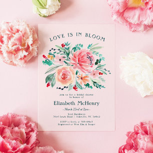 Convites Chá de panela de Blogues Florais Verdes Rosa