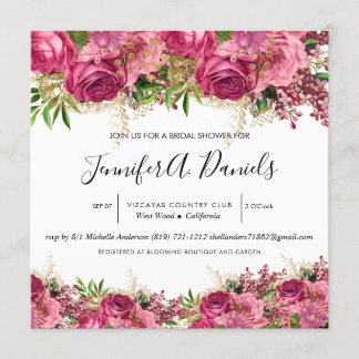 Convites Chá de panela de Bloom de Aquarela