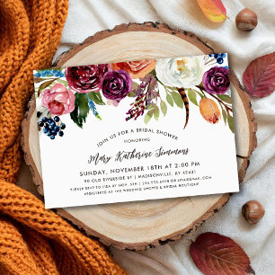 Convites Chá de panela de Blooms do Autumn Boho
