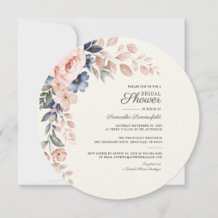 Convites Chá de panela de Bloqueio de Cor Floral Rosa