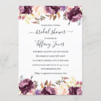 Chá de panela de Bloqueio Floral Roxo com Aquarela