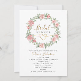 Convites Chá de panela de Blush Floral Elegante de Aquarela