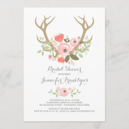 Convites Chá de panela de Boho Floral Antlers