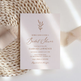 Convites Chá de panela de Boho Rosa Mínimo