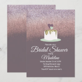 Convites Chá de panela De Bolo De Bolo De Foil Com Largura