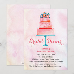 Convites Chá de panela De Bolo De Casamento Por Aquarela