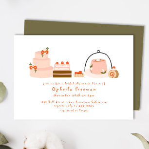 Convites Chá de panela De Bolos De Berry De Mão Doce