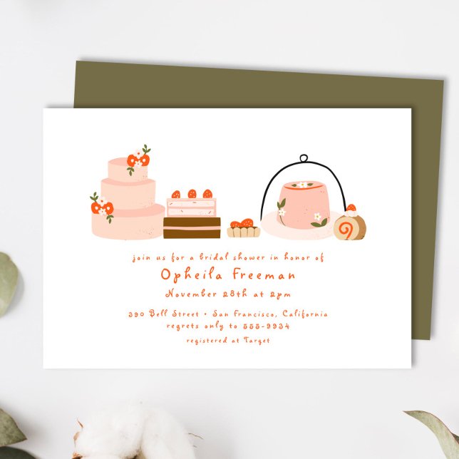 Convites Chá de panela De Bolos De Berry De Mão Doce (Criador carregado)