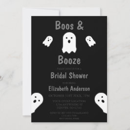 Convites Chá de panela de Boos e Booze Halloween