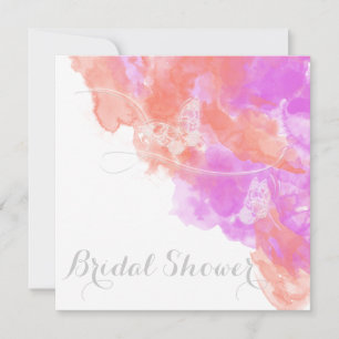 Convites Chá de panela de Borboleta de Aquarela Oral